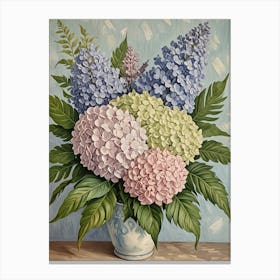 Hydrangeas In A Vase Canvas Print