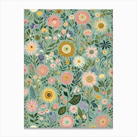 Pastel Wildflowers Canvas Print