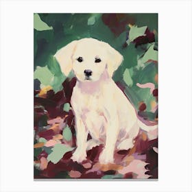 A Maltese Dog Painting, Impressionist 3 Canvas Print