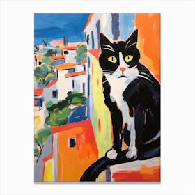 Painting Of A Cat In Valencia Spain 1 Canvas Print