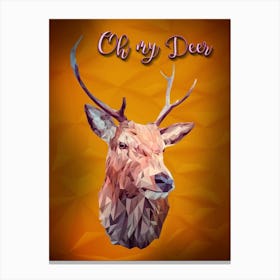 Oh My Deer Low Poly Canvas Print
