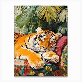 Tiger Sleeping Canvas Print