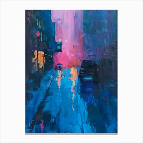Rainy Night In New York City Canvas Print