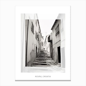 Poster Of Rovinj, Croatia, Black And White Old Photo 4 Canvas Print