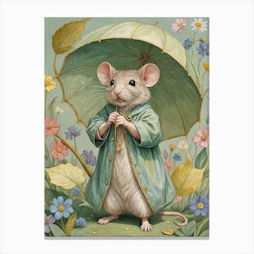 Mouse With Umbrella Canvas Print