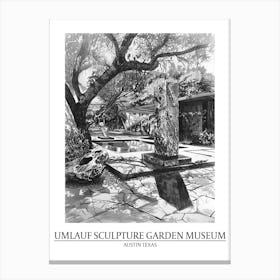 Umlauf Sculpture Garden Museum Austin Texas Black And White Drawing 2 Poster Canvas Print