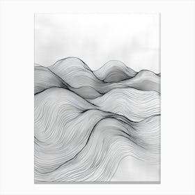 Abstract Drawing Of Waves Canvas Print