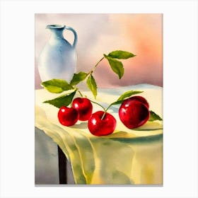 Cherry Italian Watercolour fruit Canvas Print