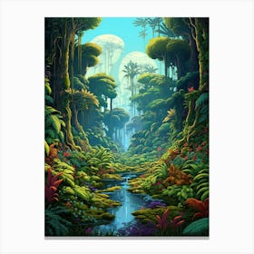 Atlantic Forest Pixel Art 3 Canvas Print
