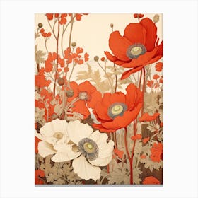 Japanese Anemone Victorian Style 3 Canvas Print