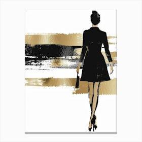 Woman In Black And Gold 1 Canvas Print