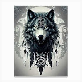 Dreamcatcher Wolf 8 Canvas Print