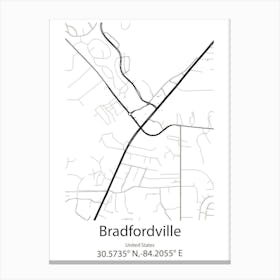 Bradfordville,United States Minimalist Map 1 Canvas Print