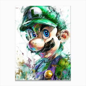 Luigi Portrait Watercolor Canvas Print