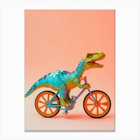 Toy Dinosaur Riding A Bike 2 Canvas Print