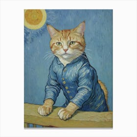 Cat In The Moonlight Canvas Print