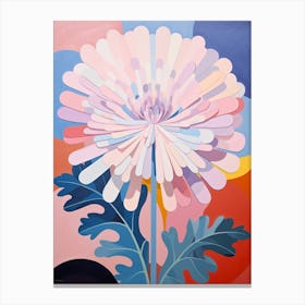 Chrysanthemum 4 Hilma Af Klint Inspired Pastel Flower Painting Canvas Print