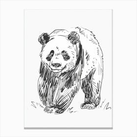 B&W Panda Canvas Print