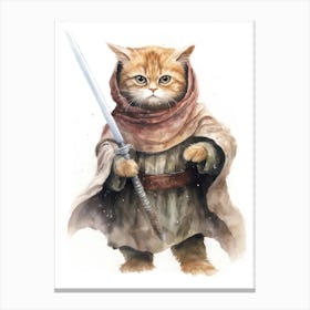 Persian Cat As A Jedi 2 Canvas Print