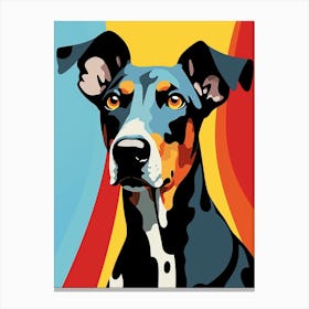 Bright Rainbow Dobermann 2 Canvas Print