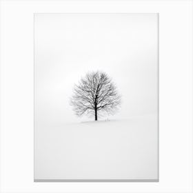 Minimalist Tree And Snow Canvas Print