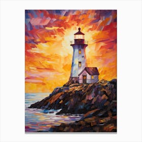 Lighthouse At Sunset 6 Canvas Print