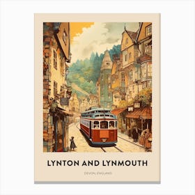 Devon Vintage Travel Poster Lynton And Lynmouth 2 Canvas Print