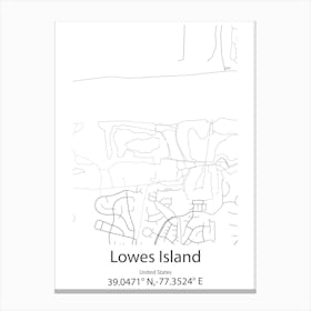 Lowes Island,United States Minimalist Map Toile