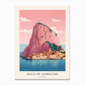 The Rock Of Gibraltar Gibraltar Travel Poster Canvas Print
