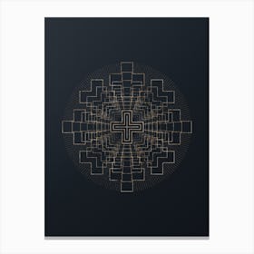 Abstract Geometric Gold Glyph on Dark Teal n.0210 Canvas Print