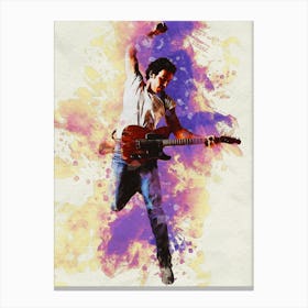 Smudge Of Portrait Bruce Springsteen Jump Born In Usa Canvas Print