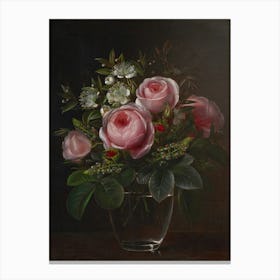 Roses In A Vase Canvas Print