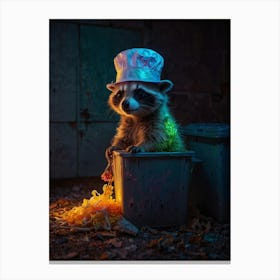 Raccoon In Hat Canvas Print