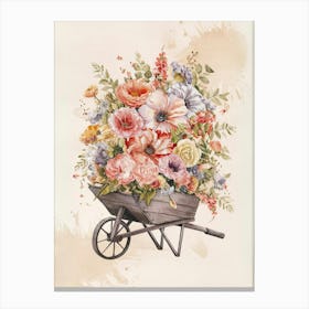 Flowers In A Wheelbarrow Canvas Print Canvas Print