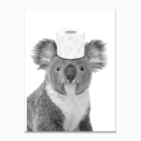 Koala With Toilet Paper Canvas Print