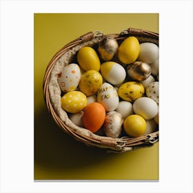 Easter Eggs In A Basket 14 Canvas Print