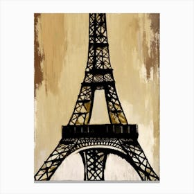 Eiffel Tower Symbol Abstract Painting Canvas Print