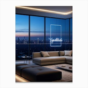 A Beautifully Calligraphed Sign Expressing Gratitude Hovering Gracefully Under Soft Led Lights Pla (2) Canvas Print