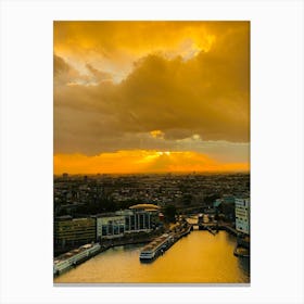 Sunset In Amsterdam Canvas Print