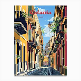 Catania Italy Streetview Travel Art Illustration Leinwandbild