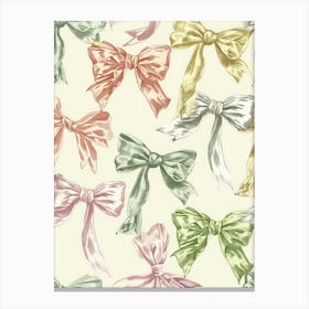 Coquette In Sage And Pink3 Pattern Canvas Print