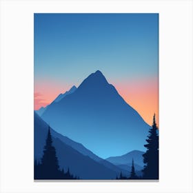 Misty Mountains Vertical Composition In Blue Tone 151 Canvas Print