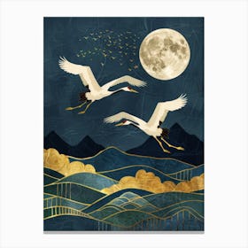 Cranes In Flight 7 Canvas Print