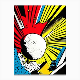 Asteroid Impact Bright Comic Space Canvas Print