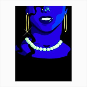 Illustration Art Prints Woman With Pearls 5 Canvas Print
