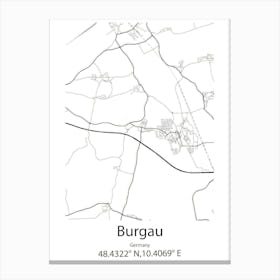 Burgau,Germany Minimalist Map Canvas Print