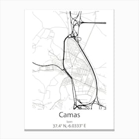 Camas,Spain Minimalist Map Canvas Print