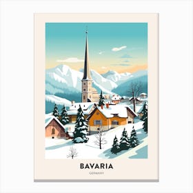 Vintage Winter Travel Poster Bavaria Germany 4 Canvas Print