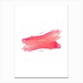 Pink Brush Stroke On White Background Canvas Print