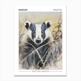 Badger Pastel Watercolour 1 Poster Toile